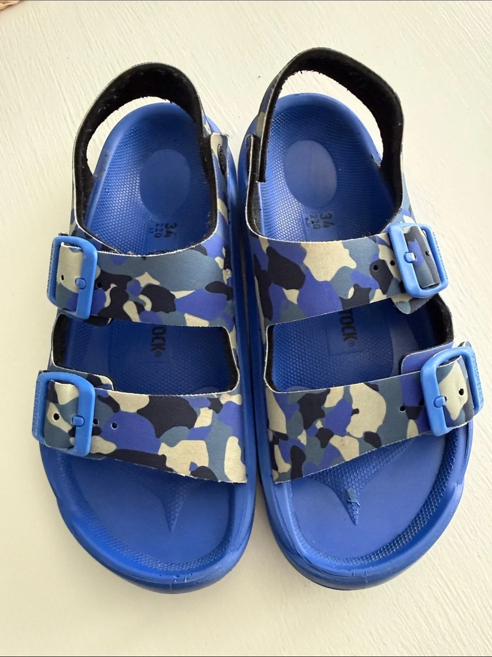 Birkenstock Mogadishu kids Sandals Camo Blue Birko-Flor size 34–waterproof